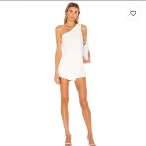 Superdown White One-Shoulder Romper